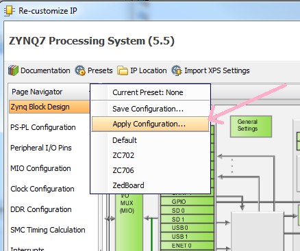 17 - zynq processor apply presets