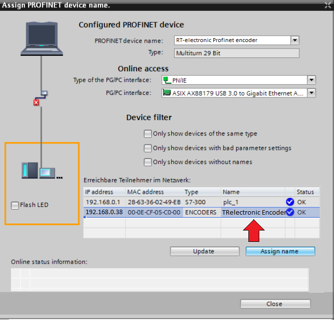 assign name TR encoder